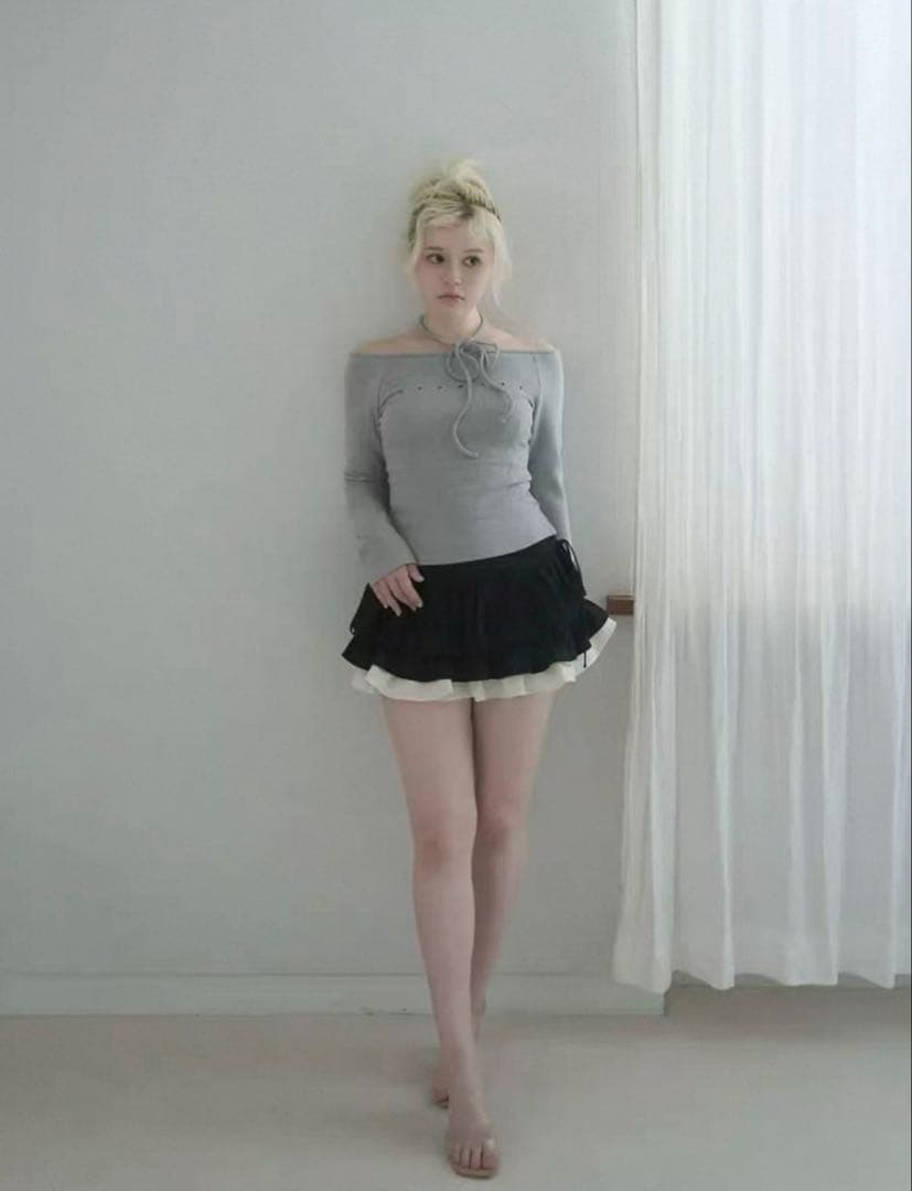 即日発送❣️ andmary Mel gather skirt black Ｍ