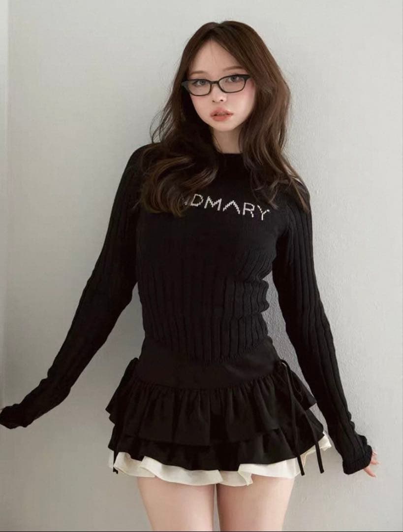即日発送❣️ andmary Mel gather skirt black Ｍ