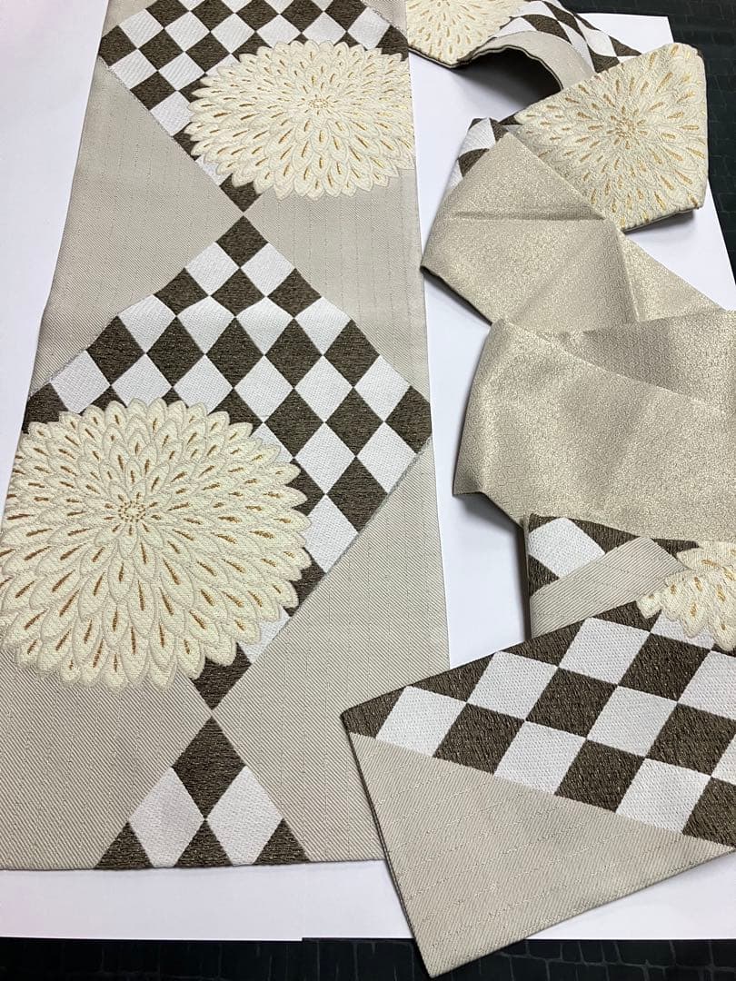 お仕立て上がり名古屋帯　新品未使用品　正絹　西陣織　No.346