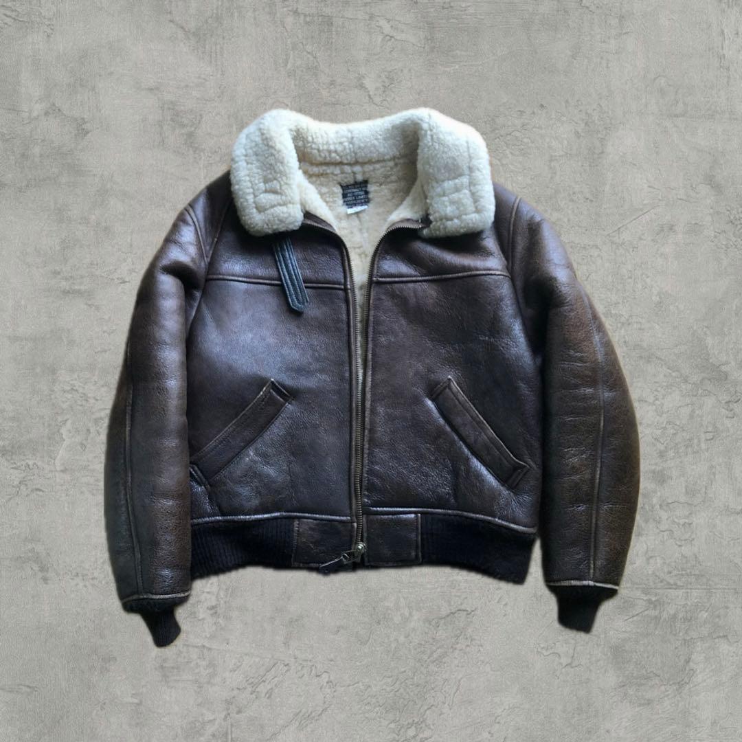 美品/38/AVIREXB6 フライトジャケット/ムートンジャケットUSA製