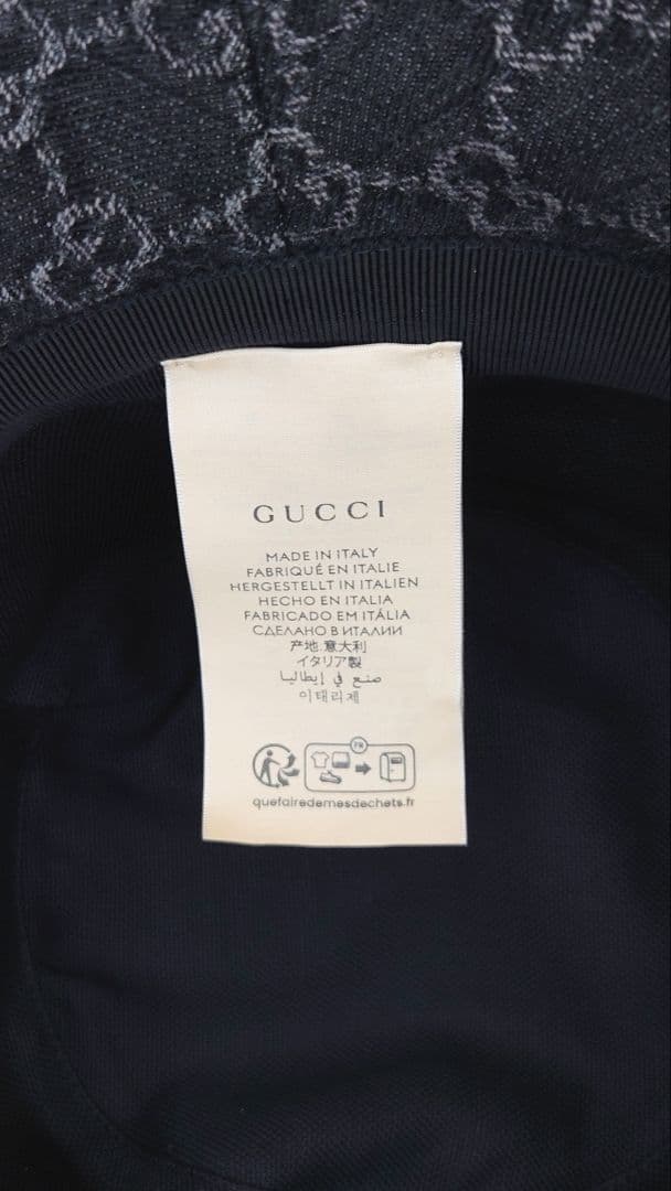 (美品)GUCCI ブラック/デニムハット GGデニム