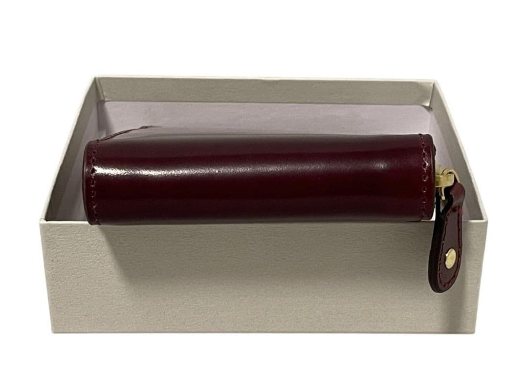 【新品】ROCADO ロカド シェルコードバン 二つ折り財布 馬革 ワインレッド