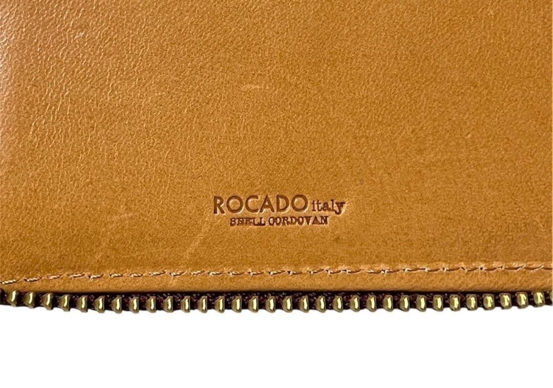 【新品】ROCADO ロカド シェルコードバン 二つ折り財布 馬革 ワインレッド
