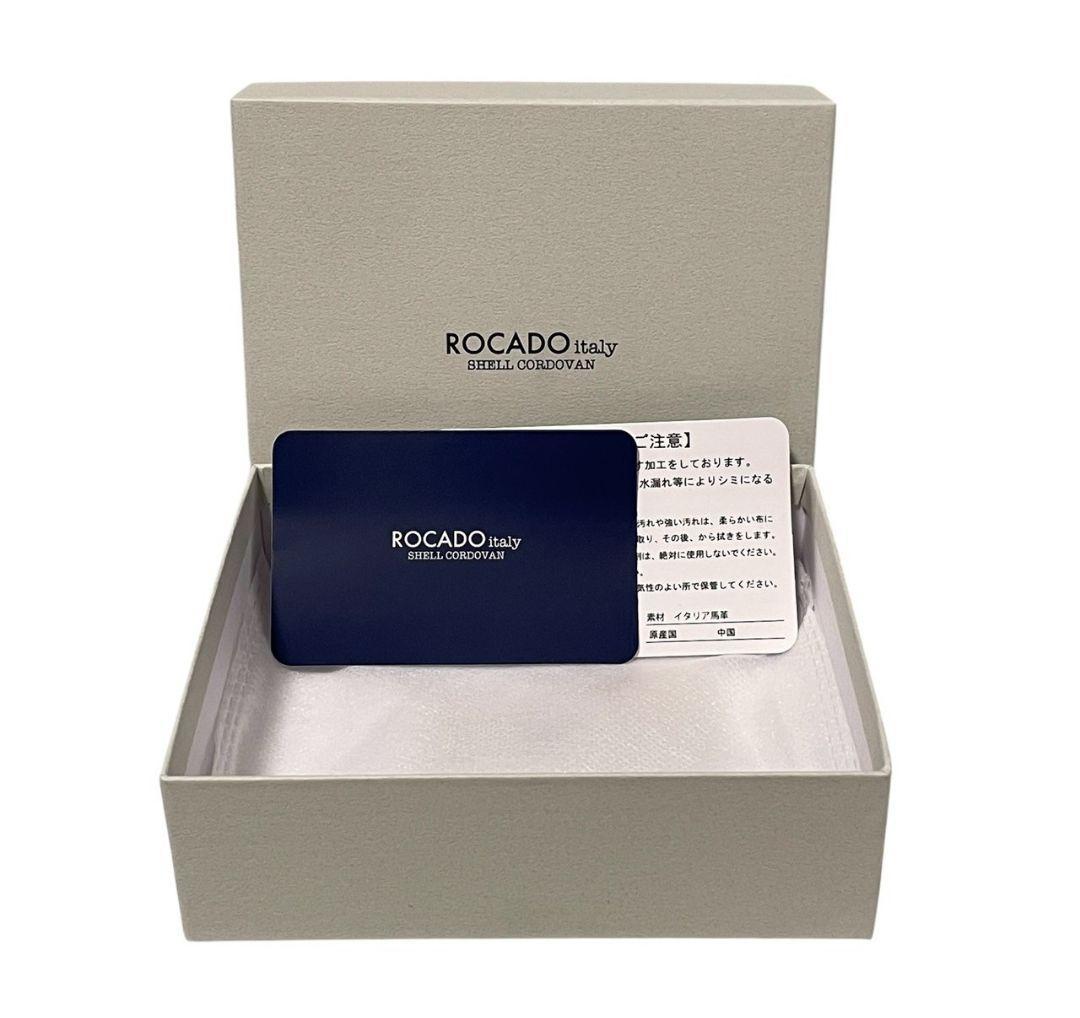 【新品】ROCADO ロカド シェルコードバン 二つ折り財布 馬革 ワインレッド