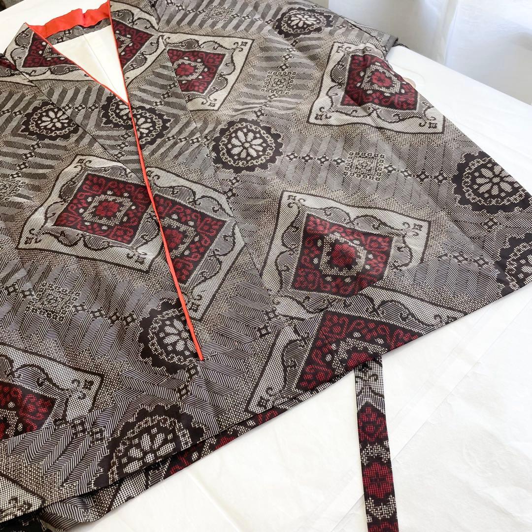 大島紬　リメイク　二部式着物　袷仕立て　Lサイズ