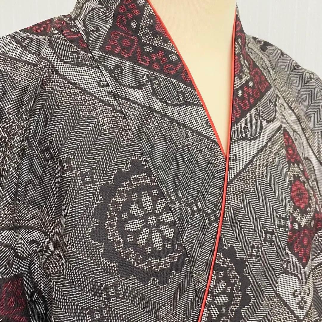 大島紬　リメイク　二部式着物　袷仕立て　Lサイズ