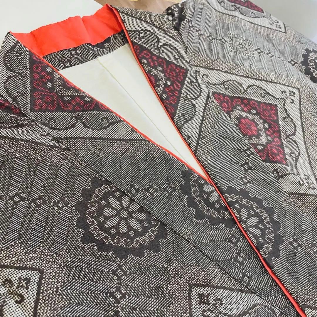 大島紬　リメイク　二部式着物　袷仕立て　Lサイズ