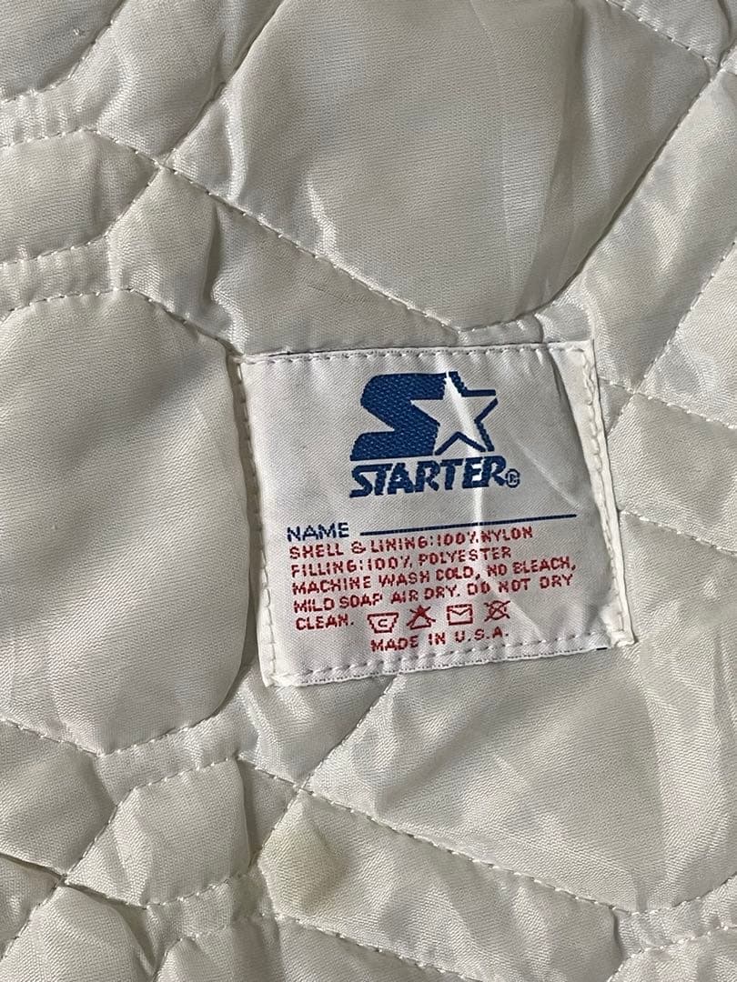 starter 90s ホワイトソックス　MLB ブラック スタジャン 刺繍ロゴ