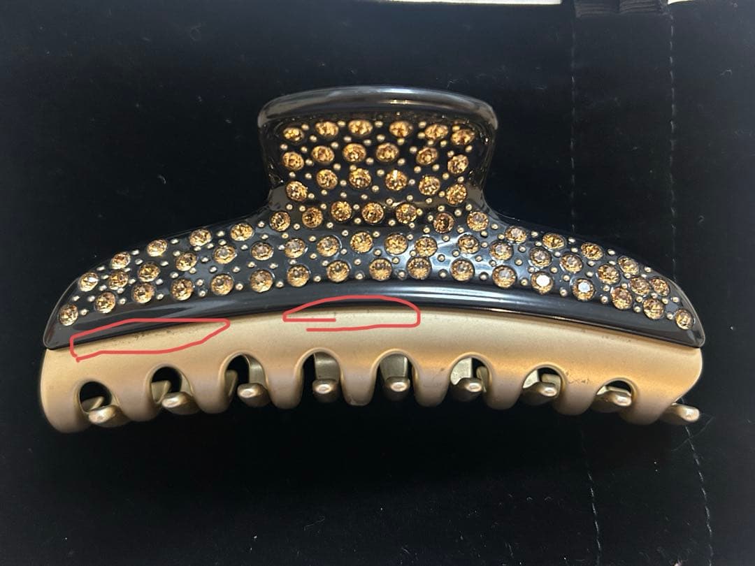 アレクサンドルドゥパリ ヘアクリップL ブラック フルラインストーン