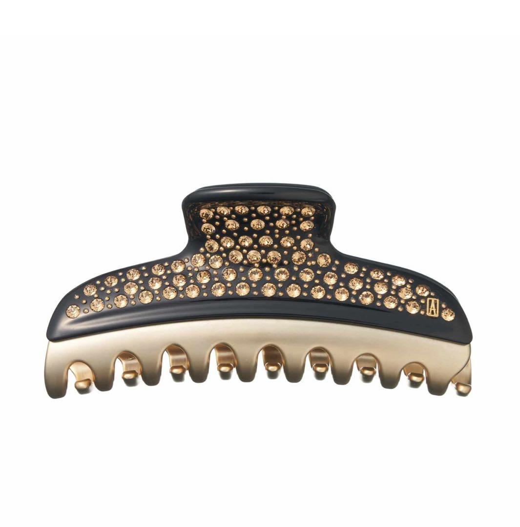 アレクサンドルドゥパリ ヘアクリップL ブラック フルラインストーン