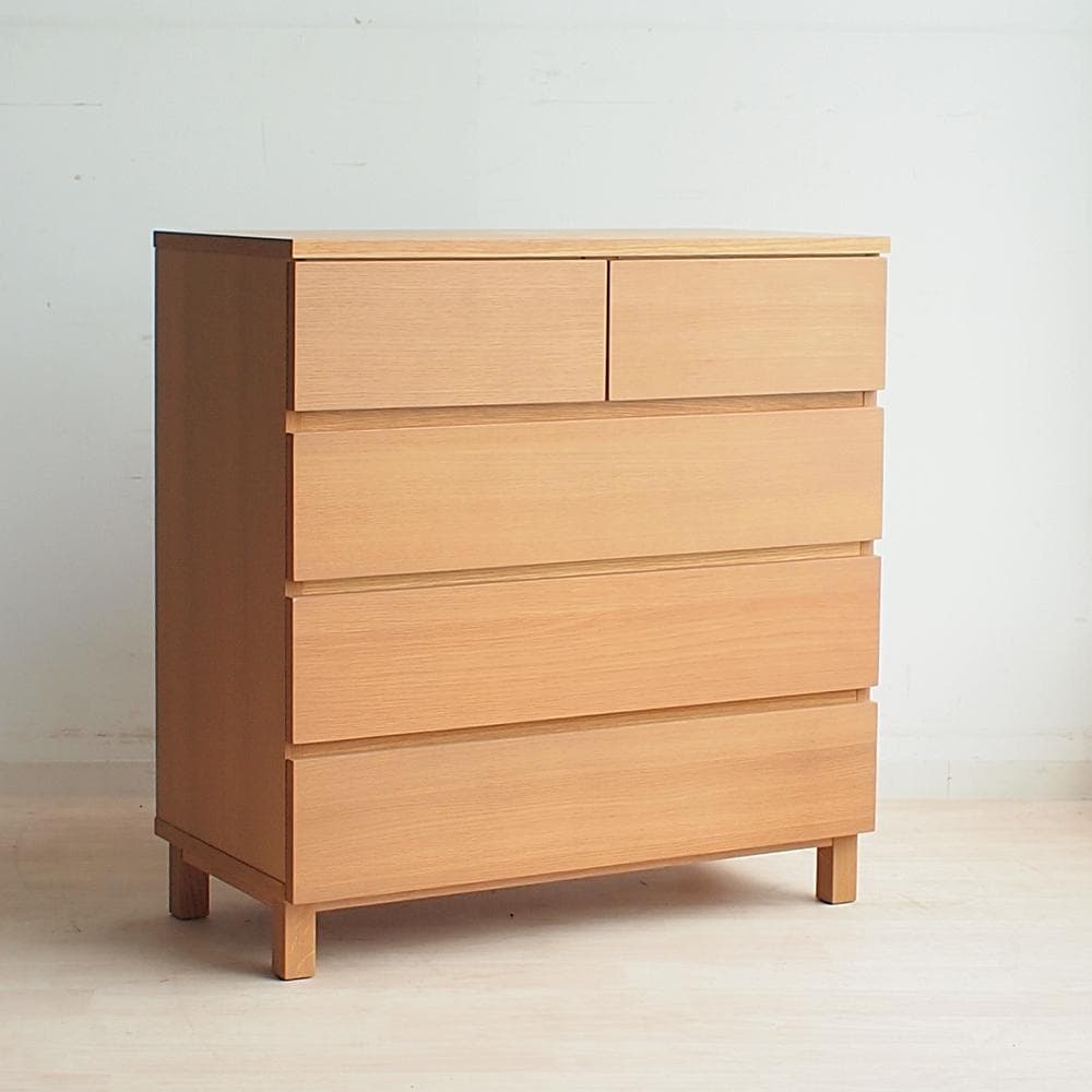 廃盤品 無印良品/MUJI オーク材 4段チェスト ナチュラル ZR23275