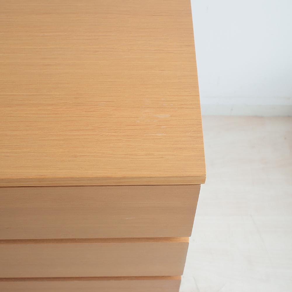 廃盤品 無印良品/MUJI オーク材 4段チェスト ナチュラル ZR23275