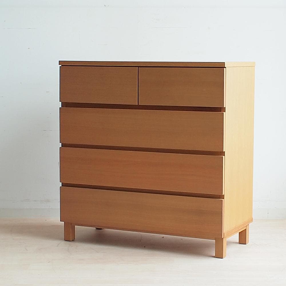 廃盤品 無印良品/MUJI オーク材 4段チェスト ナチュラル ZR23275