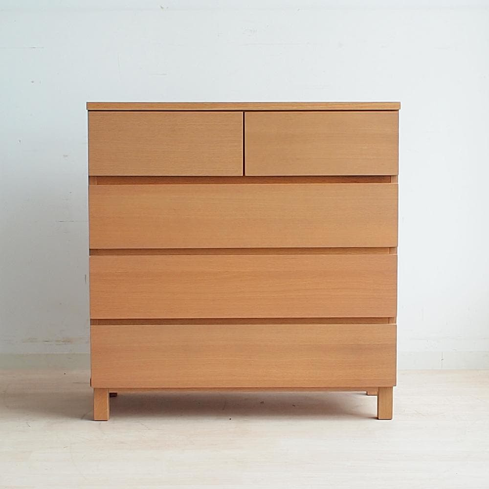 廃盤品 無印良品/MUJI オーク材 4段チェスト ナチュラル ZR23275