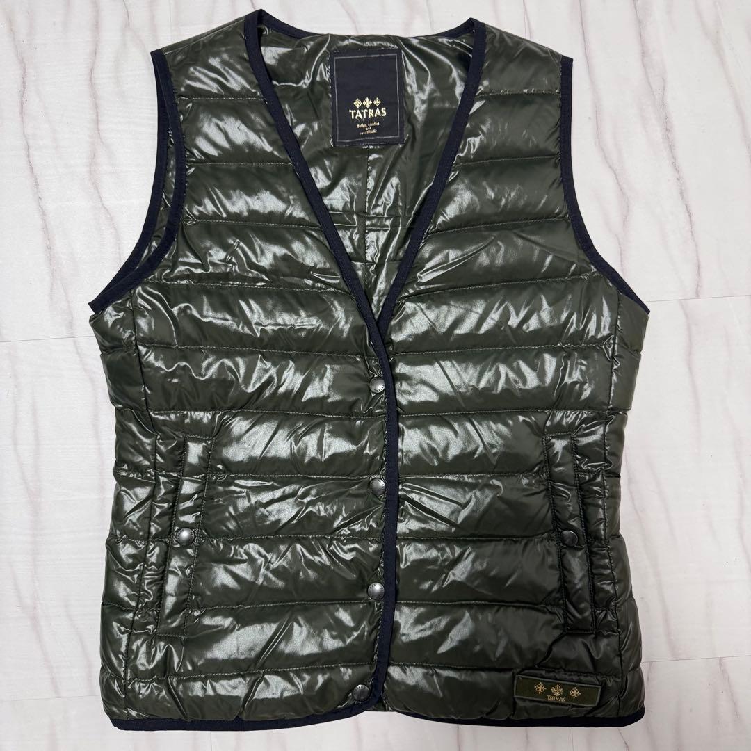 極美品✨Lサイズ TATRAS インナーダウンベスト モスグリーン 美シルエット
