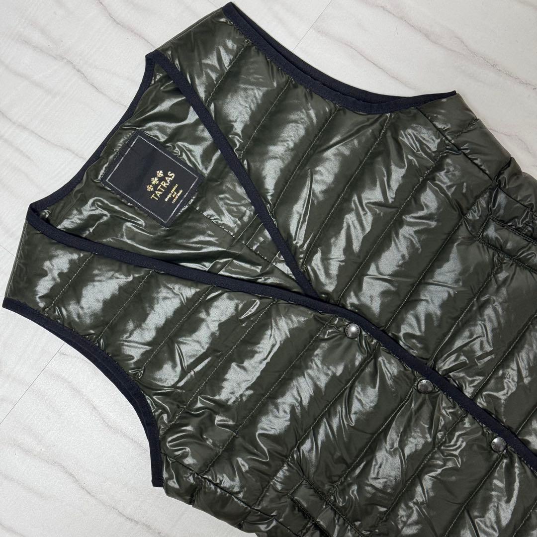 極美品✨Lサイズ TATRAS インナーダウンベスト モスグリーン 美シルエット