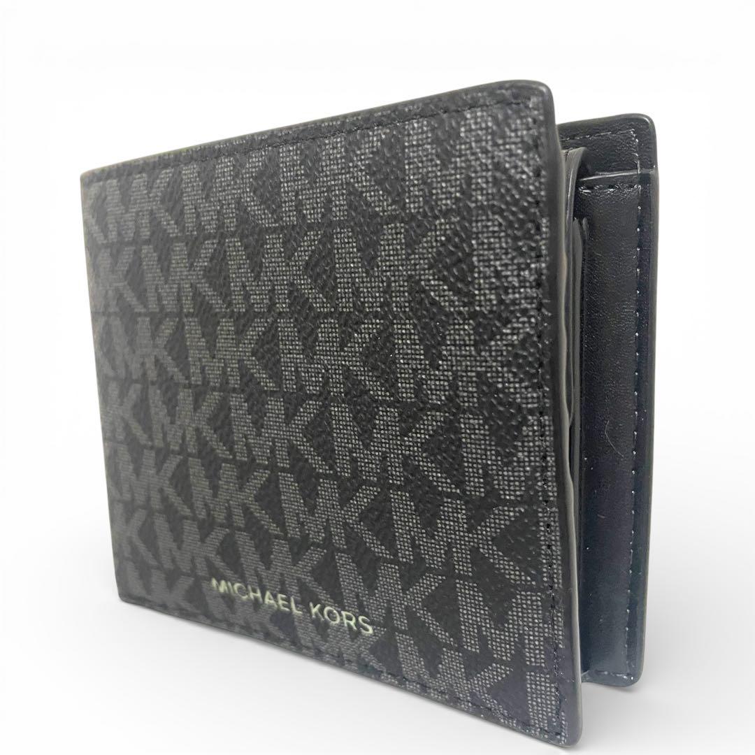 マイケルコース MICHAEL KORS メンズ 二つ折り財布 シグネチャー 黒