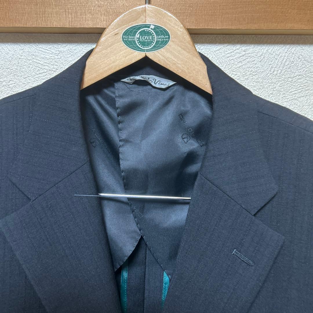 ドナートヴィンチ ビジネススーツ定番ブラック　BB7希少サイズ美品カシミア混