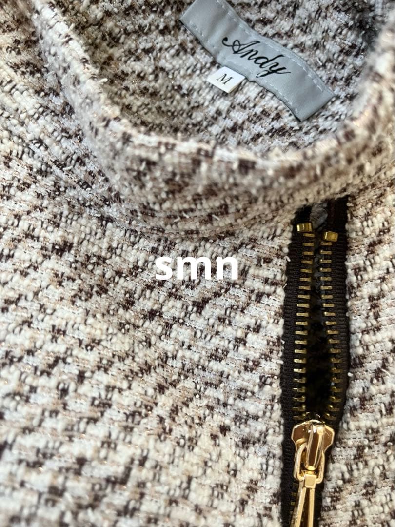 andy M ドレス　ツイード　ブラウン　ローブドフルール