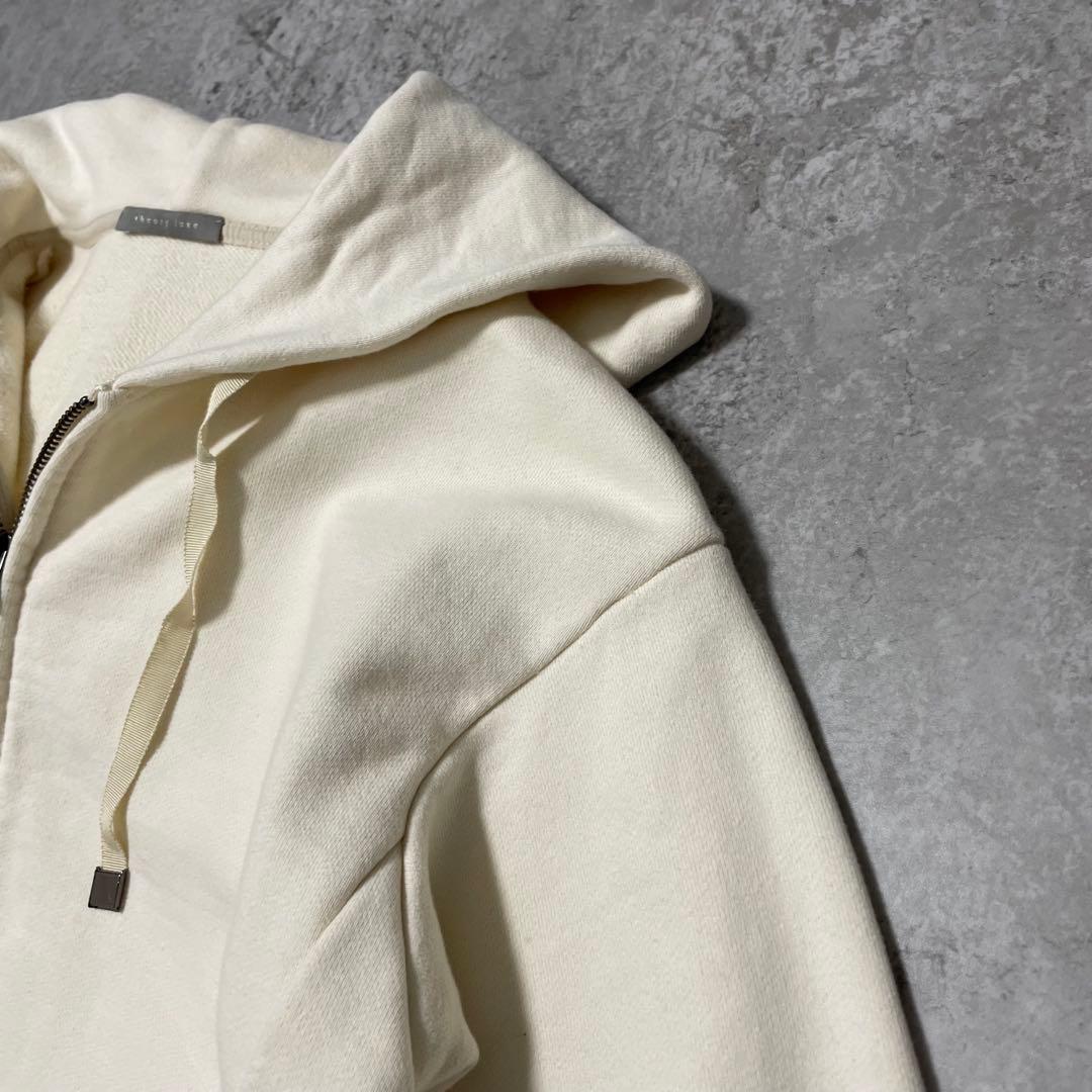 theory luxe アイボリーフルジップパーカー 綿100% 定価2.6万