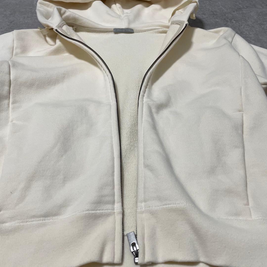 theory luxe アイボリーフルジップパーカー 綿100% 定価2.6万