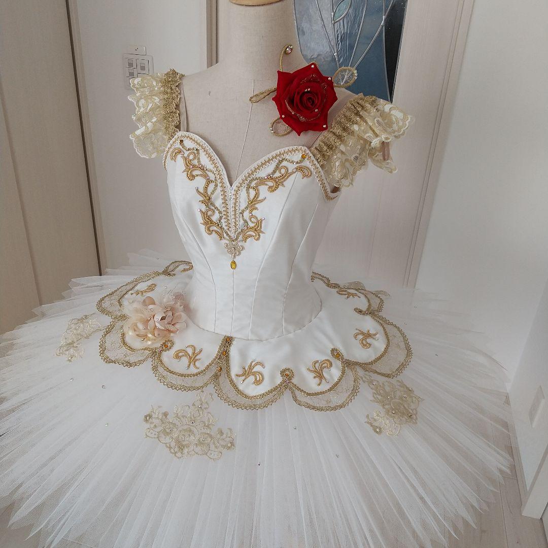 バレエ衣装 チュチュ お花頭飾り付き