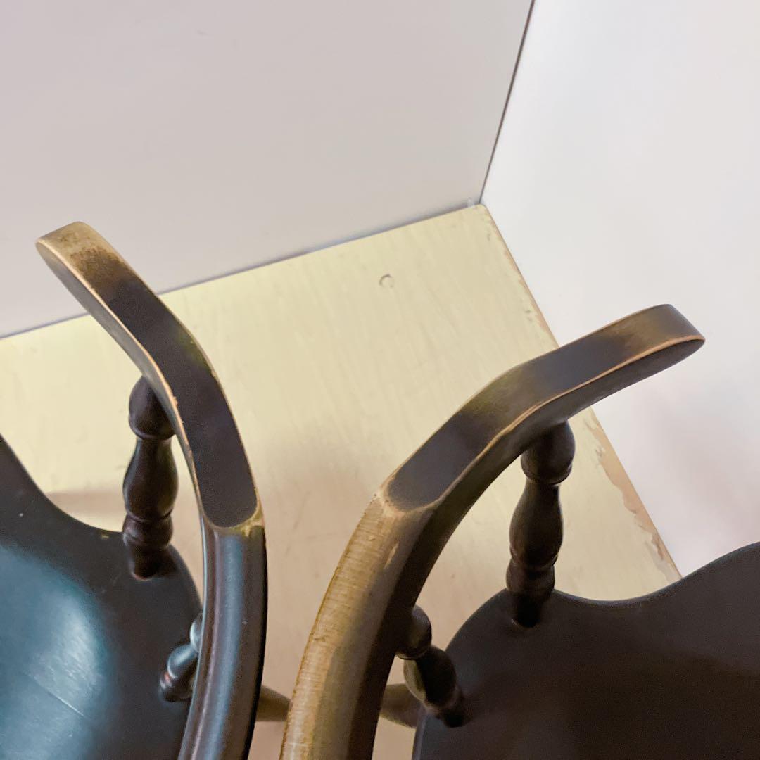 飛騨産業　木製　キャプテンチェア　2脚セット　ダイニングチェア　アームチェア　①