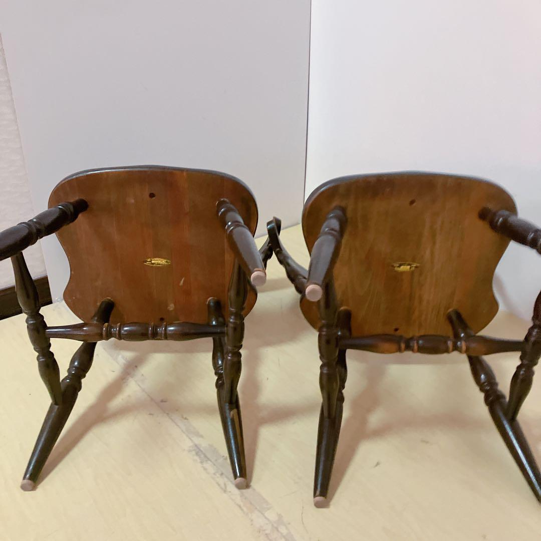 飛騨産業　木製　キャプテンチェア　2脚セット　ダイニングチェア　アームチェア　①