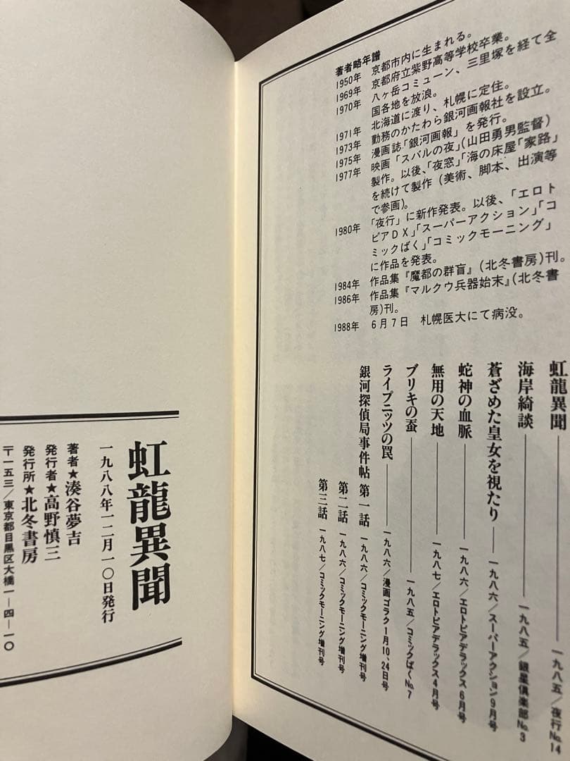 虹龍異聞　湊谷夢吉 作品集　伊藤重夫　函　1988年初版第一刷　北冬書房　未読美