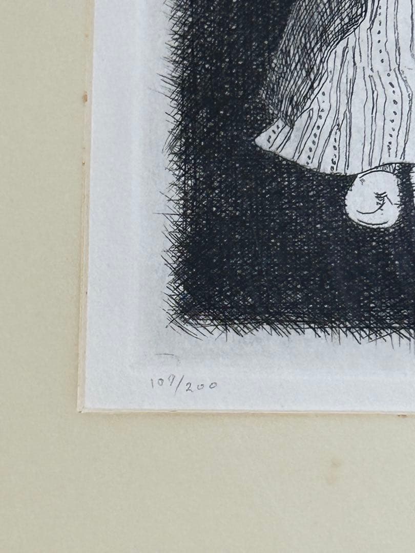 駒井哲郎　人形　銅版画　107/200