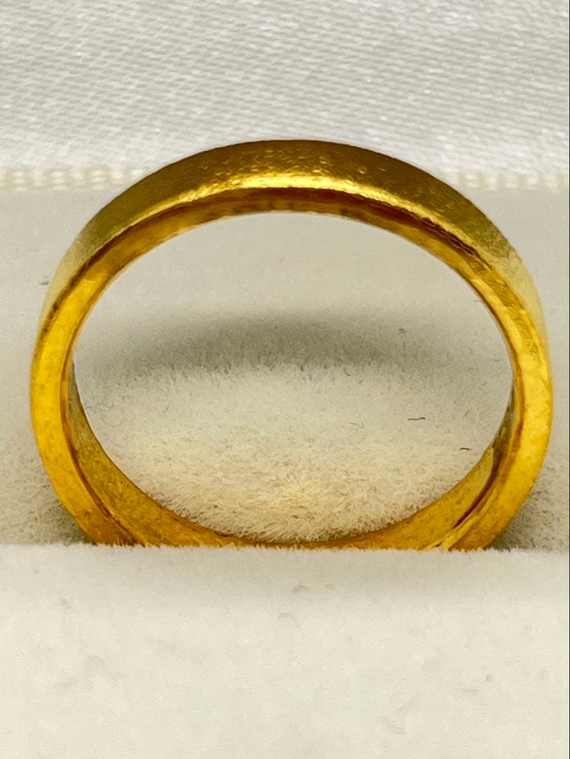 ミーさんK24 純金平打ちマットリング 4.8g刻印あり ハンドメイド