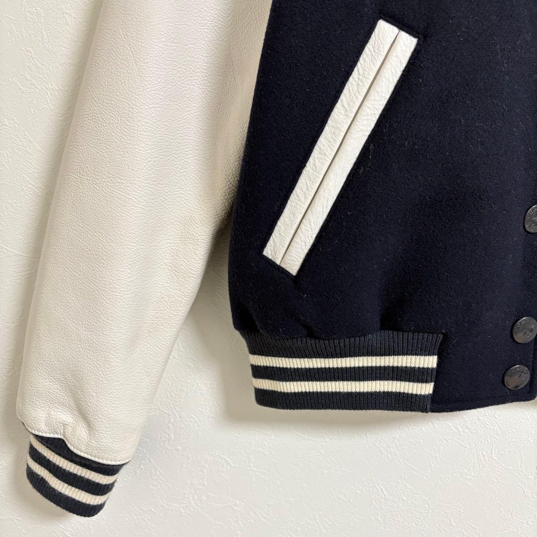 COACH コーチ バーシティジャケット スタジャン レザー切替 ワッペン S