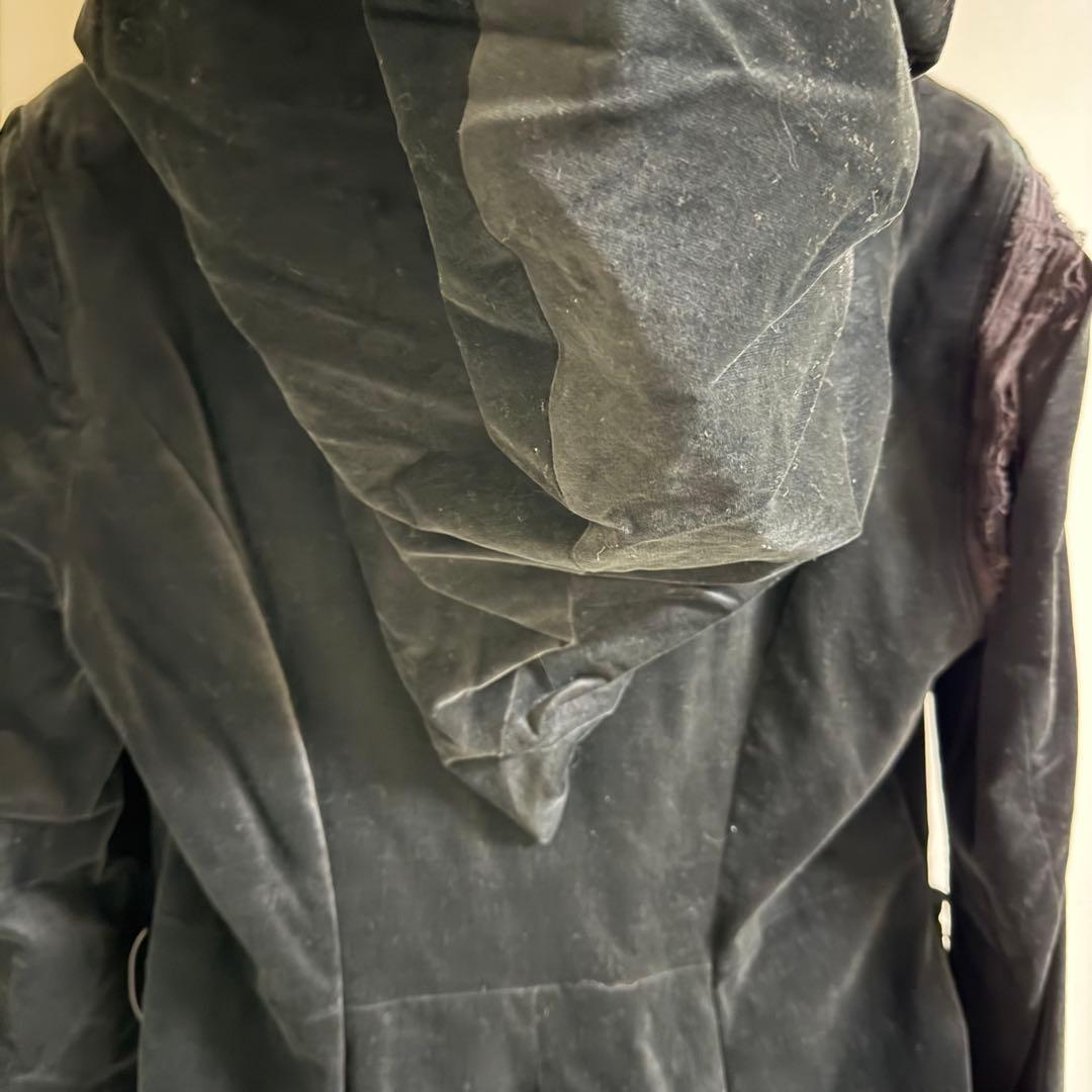 alice auaa 黒 フード付き 別珍 ロング ダッフルコート