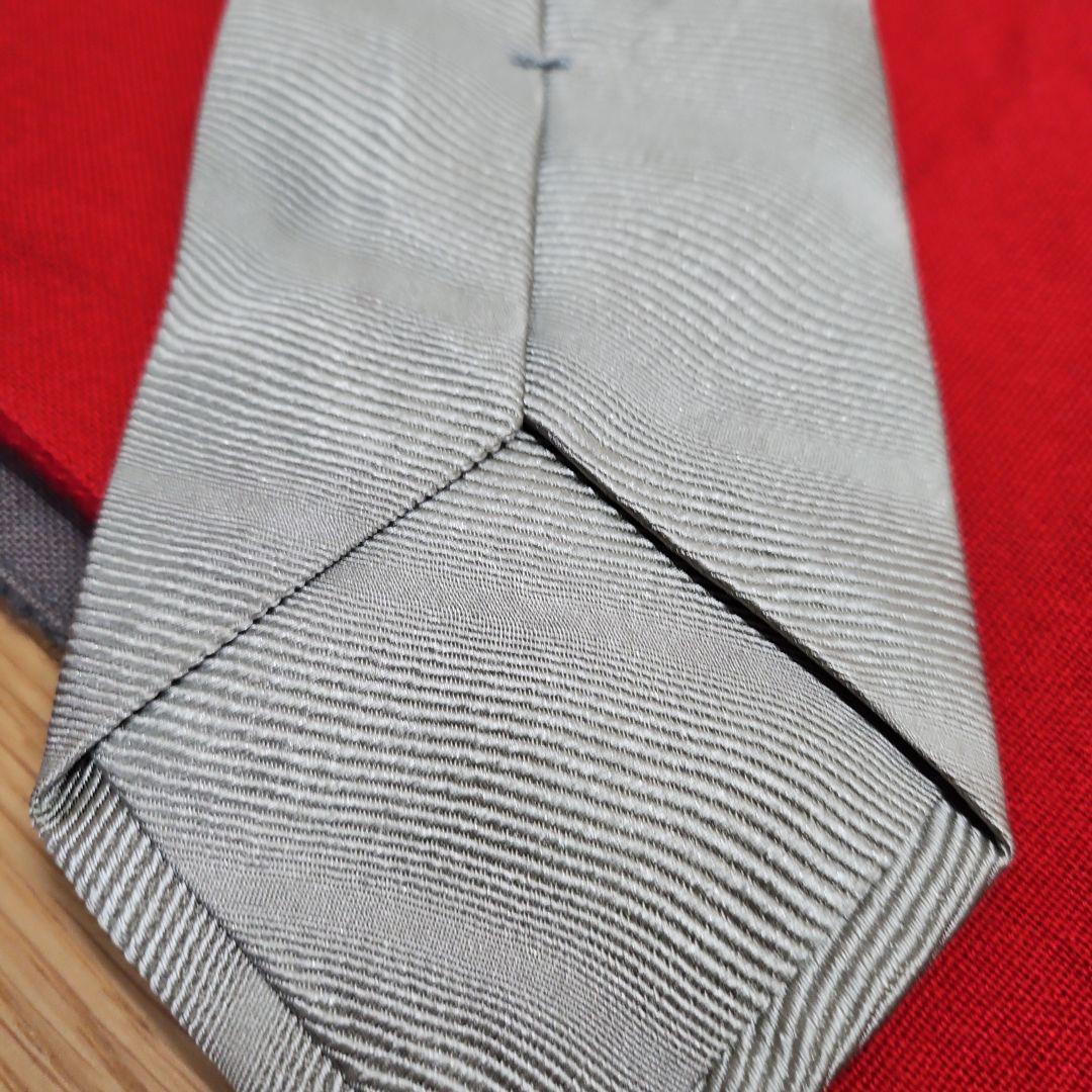 PRADA プラダ ネクタイ 光沢 ストライプ グレー 高級
