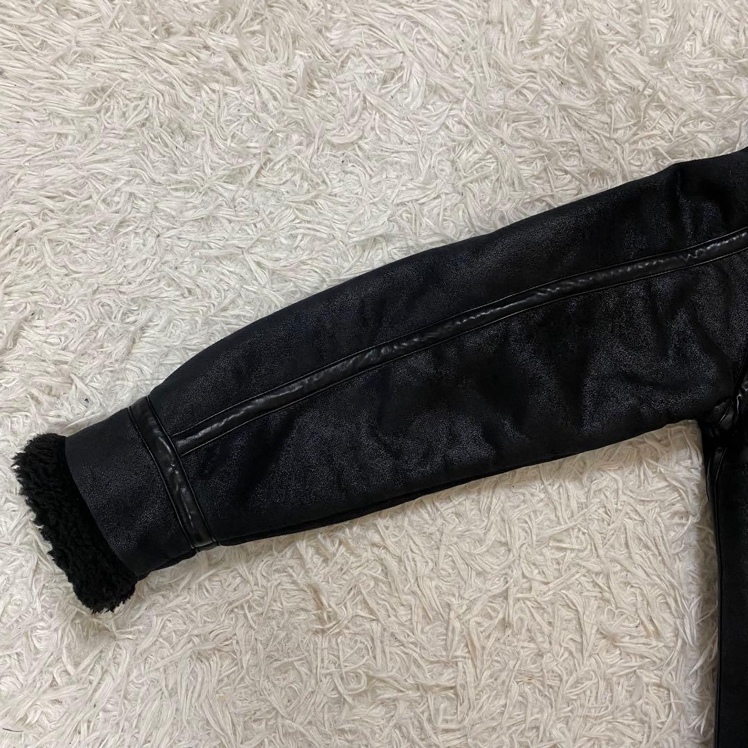 ALPHA ボア フェイクムートン フライトジャケット ブラック M