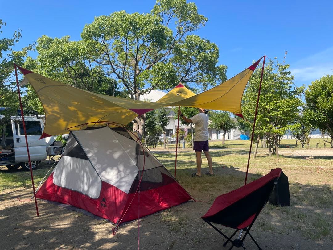 MSR ランデブーサンシールド 120ウィング イエロー 8ftポール付き