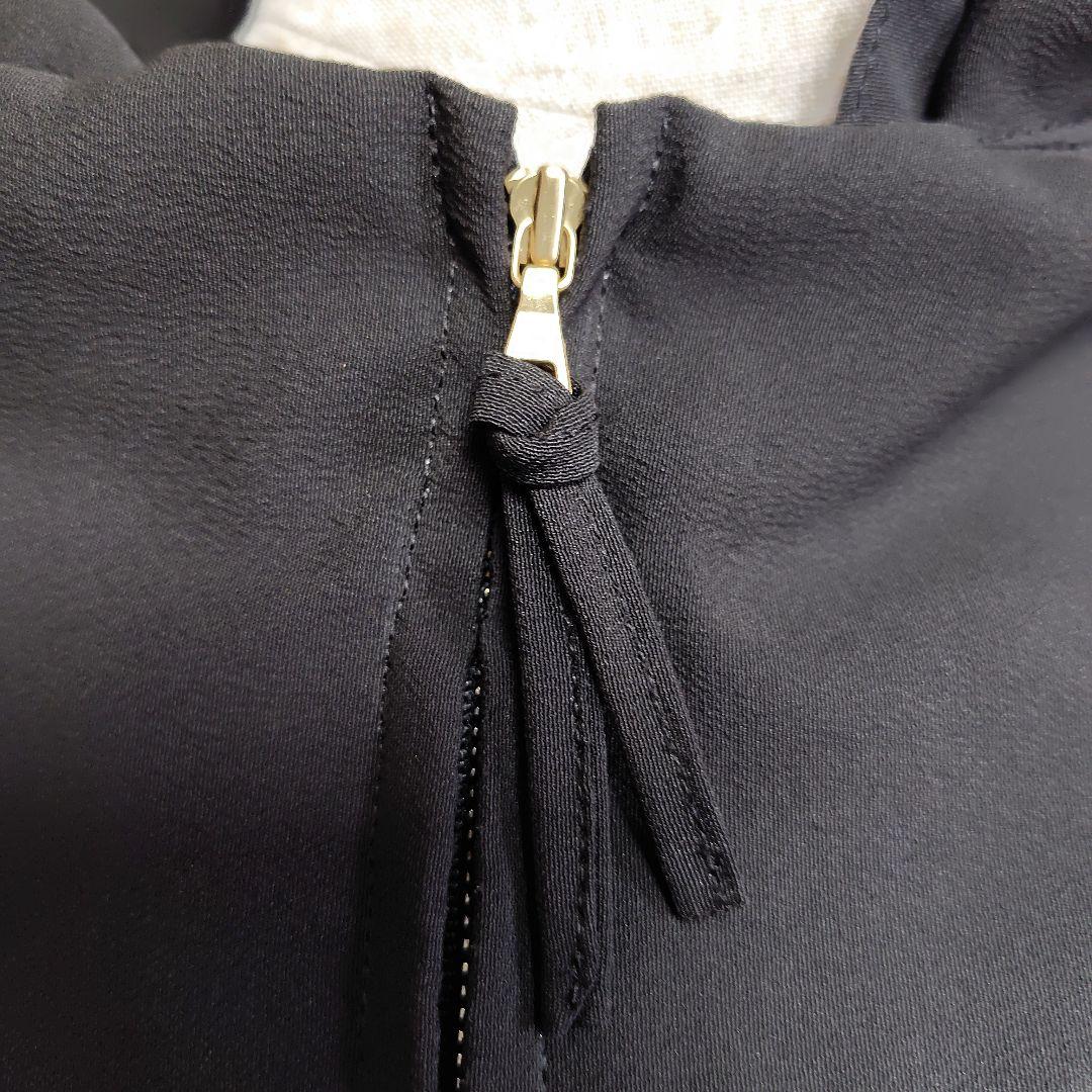 着物リメイク　ケープポンチョ　正絹黒留袖　鶴花柄　オープンファスナー　男女兼用