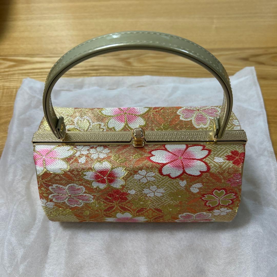 【タイムセール】花柄 和装用バッグ、草履セット 新品
