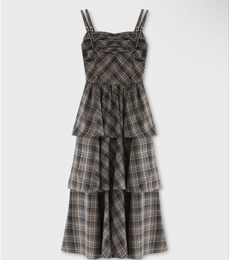 M me eme Double strap slit onepiece エムエメ