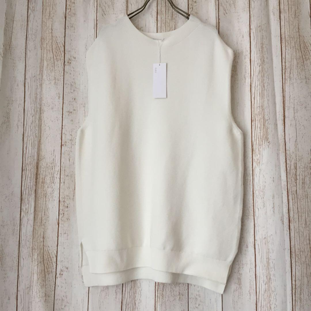 《未使用》自由区大きいサイズニットベスト白