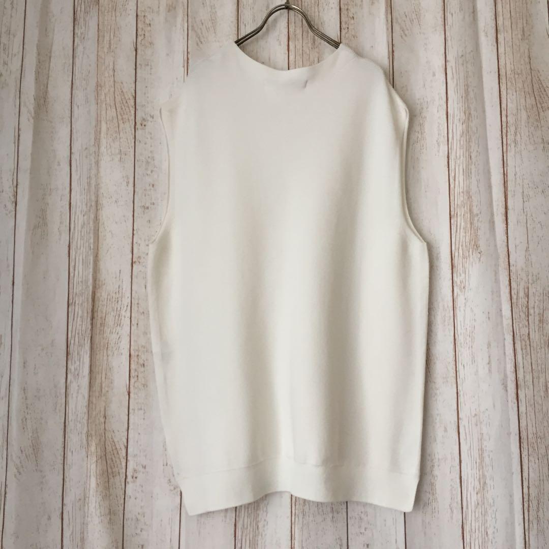 《未使用》自由区大きいサイズニットベスト白