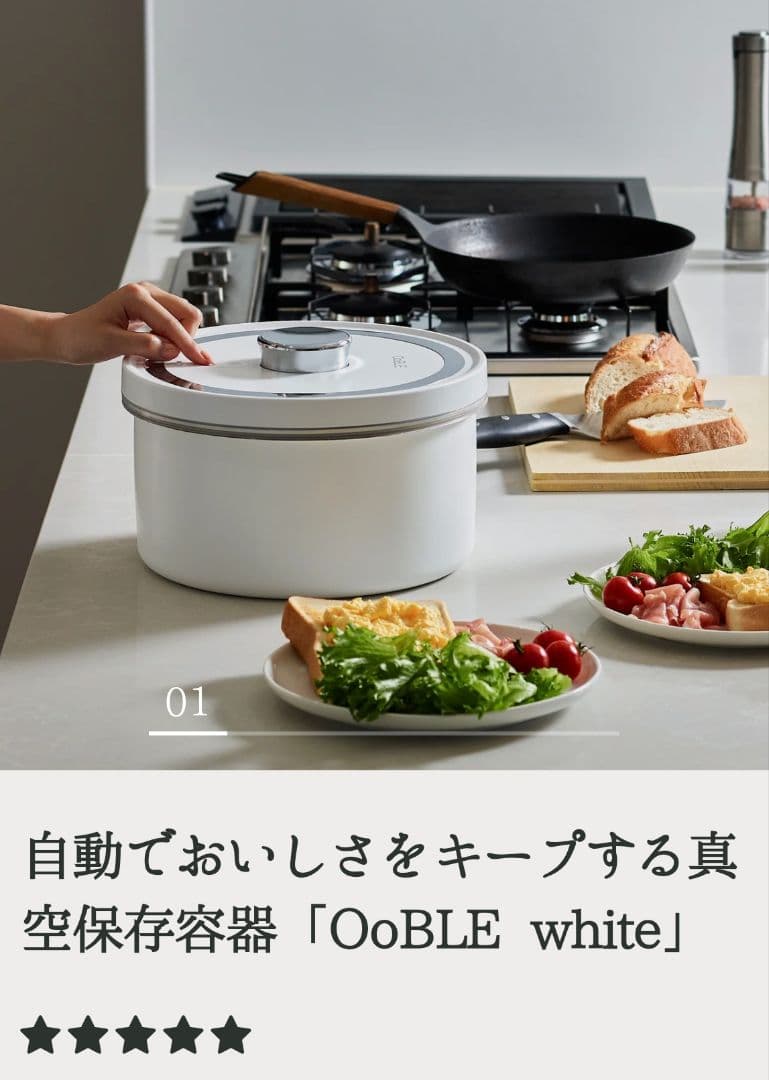 【新品未使用】OoBLE mini 真空保存容器　6.5L　米びつ　オーブルミニ