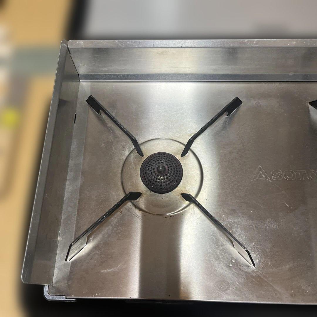 Asoto ツーバーナーコンロ ステンレス製 収納ケース　ミニテーブル付き