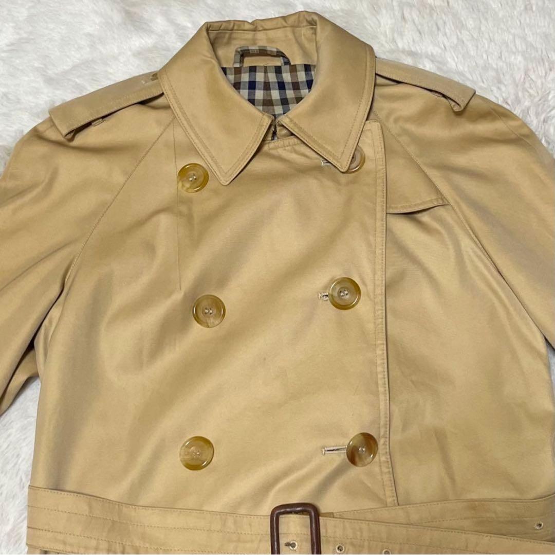 アクアスキュータム　ロング丈　トレンチコート　ベルト　クラブチェック　Aqua5