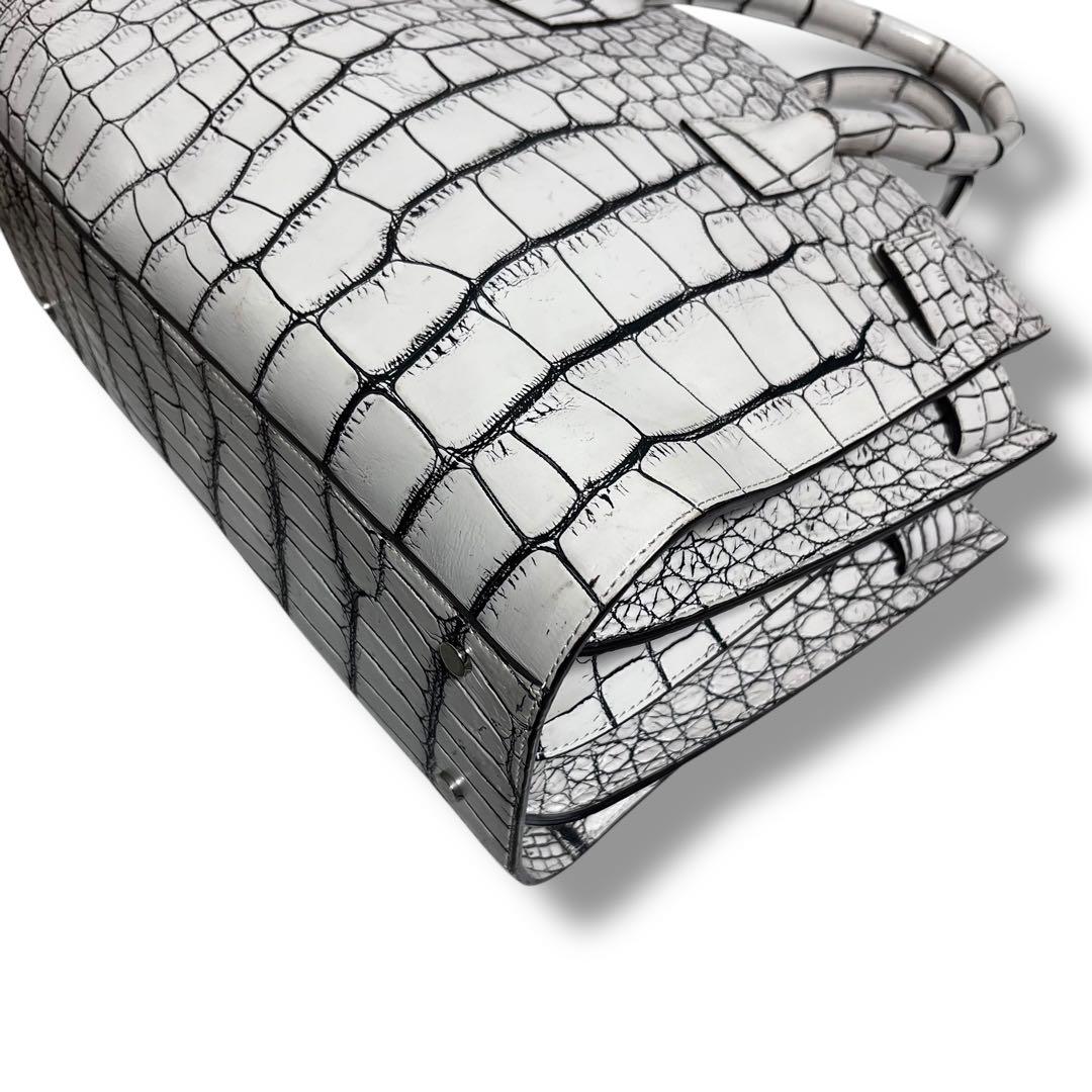 最高級リアルクロコダイル✨COTO トートバッグ バニラ 目地染め