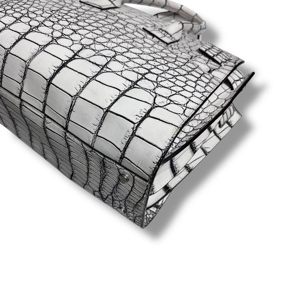 最高級リアルクロコダイル✨COTO トートバッグ バニラ 目地染め