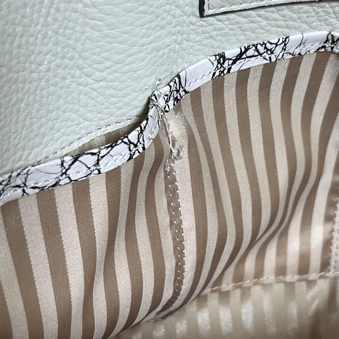 最高級リアルクロコダイル✨COTO トートバッグ バニラ 目地染め