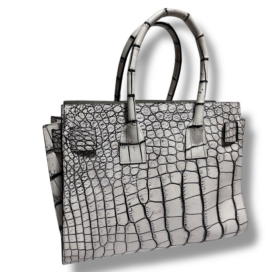最高級リアルクロコダイル✨COTO トートバッグ バニラ 目地染め