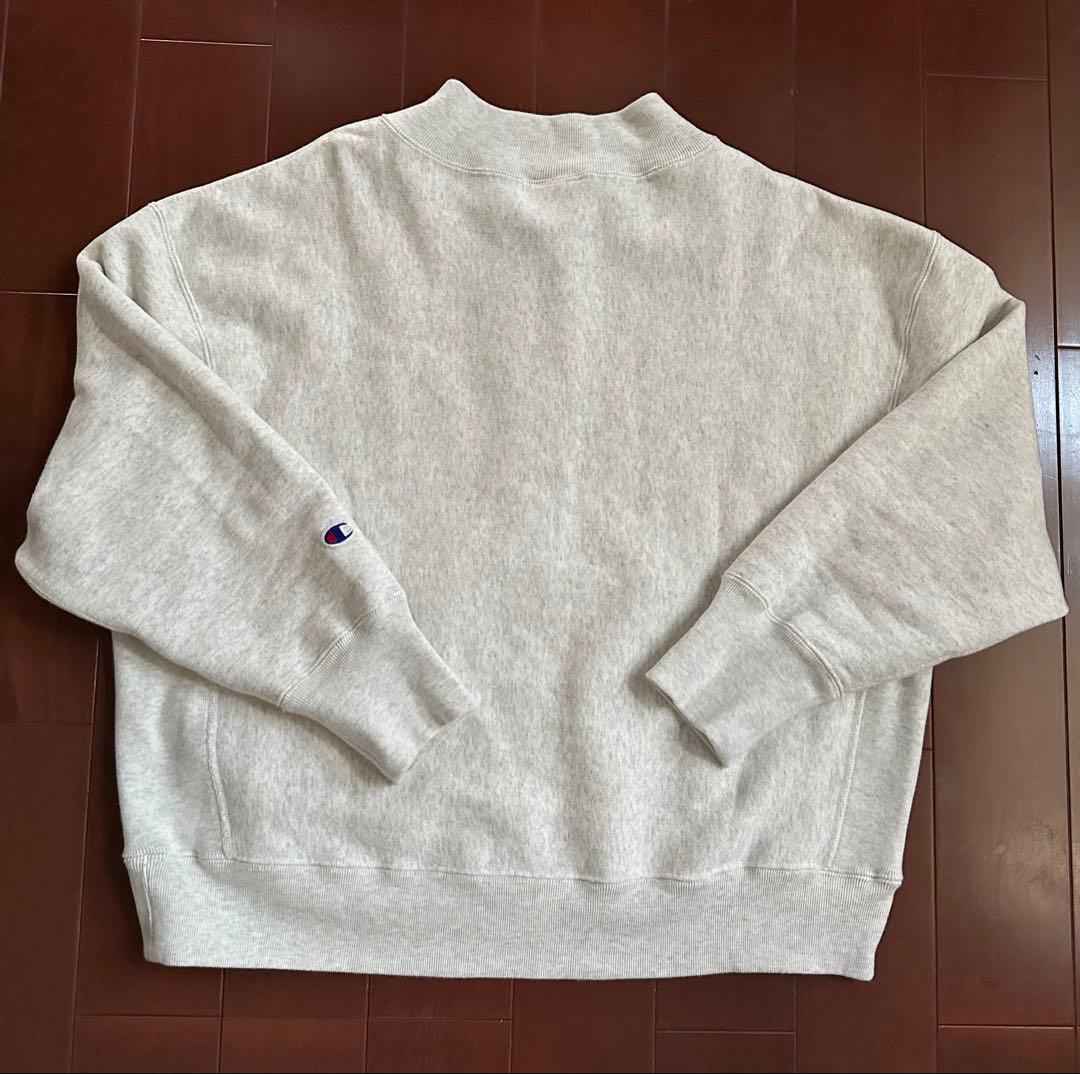 チャンピオン別注REVERSE WEAVE11.5OZロゴハーフジップ