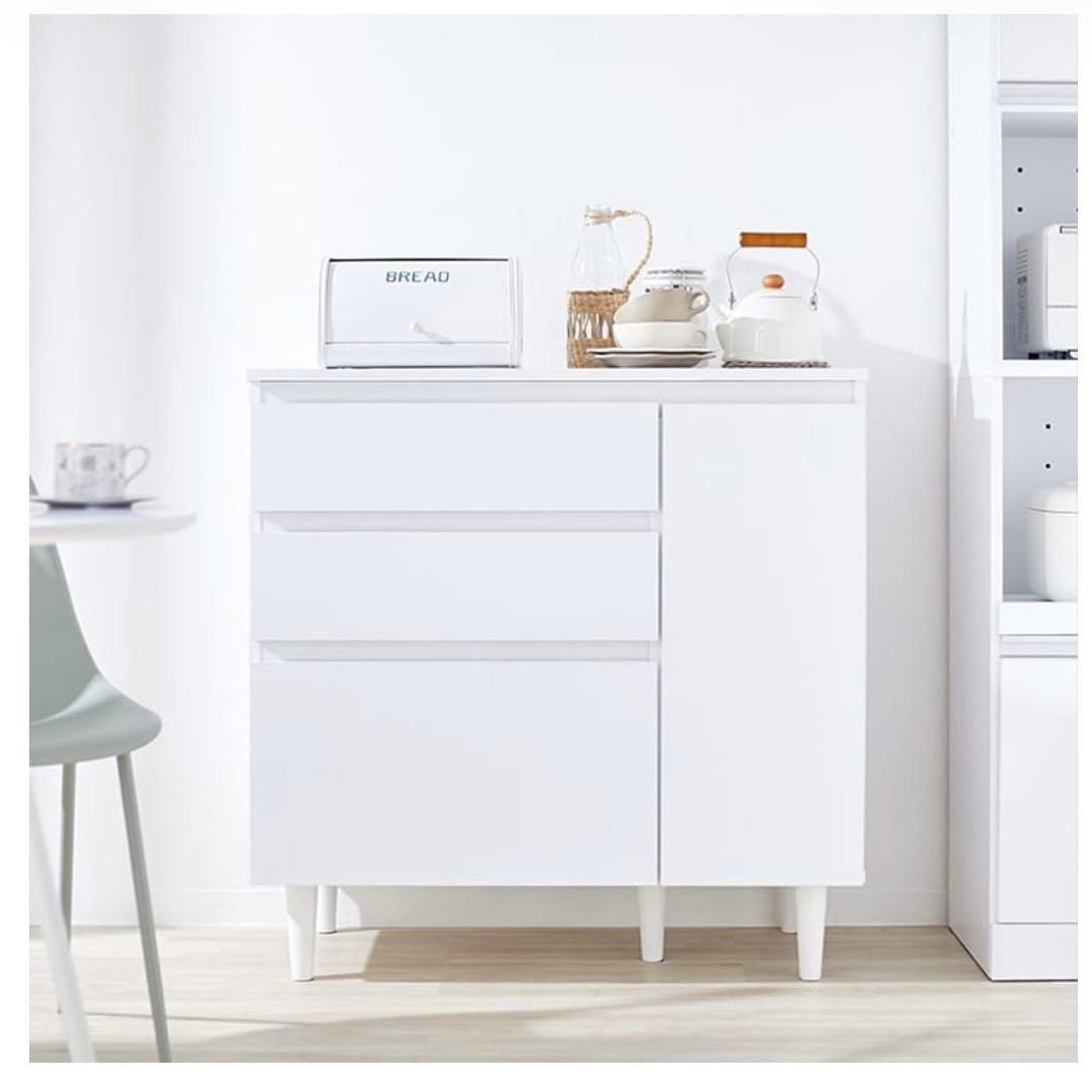 LOWYA ロウヤ キッチンカウンター 食器棚 ホワイト Bタイプ